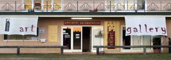 Art Deco style Curious Art Cooperative Gallery at Chinderah, near Kingscliff NSW